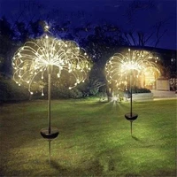 solar powered outdoor grass globe dandelion fireworks lamp 90150 led for garden lawn landscape lamp holiday light