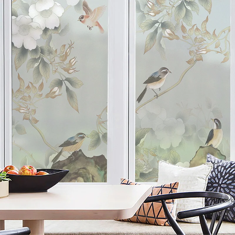 

Customized Chinese Frosted Bedroom Sliding Door Bathroom Waterproof Sunscreen Transparent Opaque Decorative Glass Foil