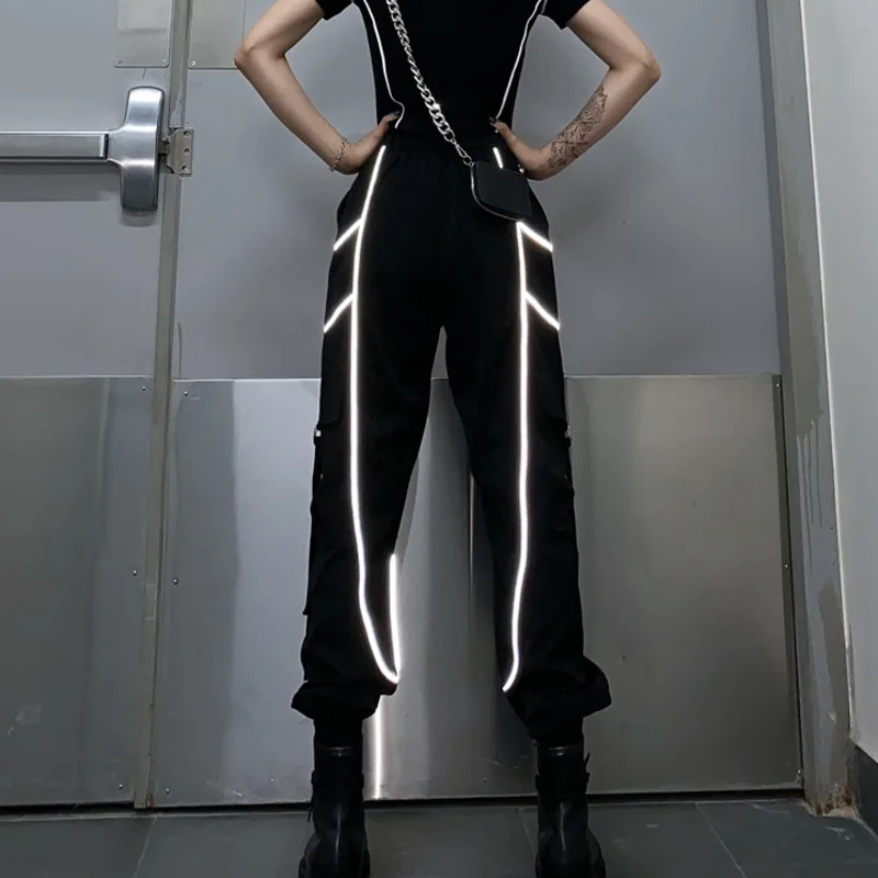 Y Demo Techwear женские брюки-карго с высокой талией ассиметричные брюки со