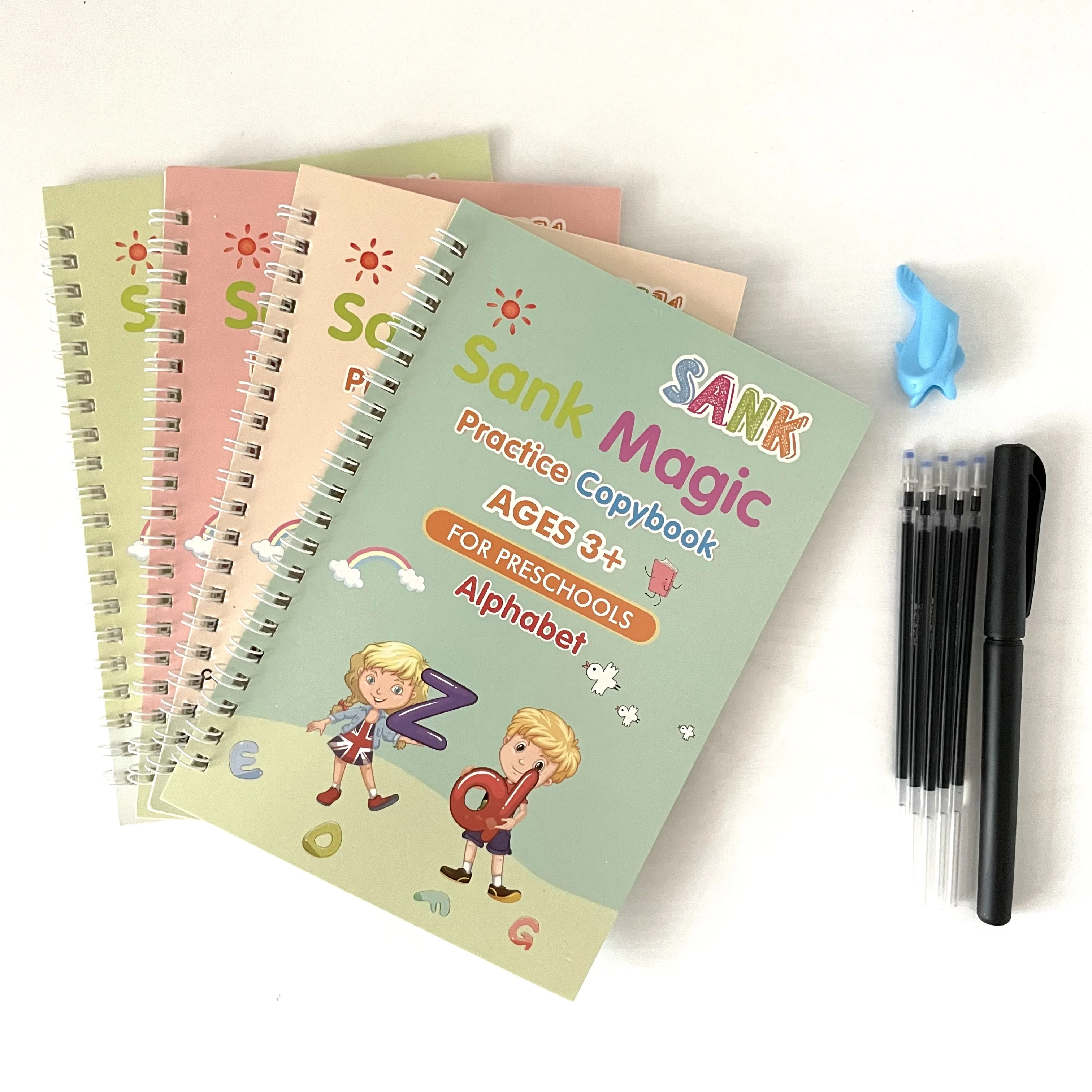 

Large Size 18.5x26cm Reusable Groove Book 4 Pcs Set Kids Handwriting Magic Practice Copybook Children's Books Dropshipping