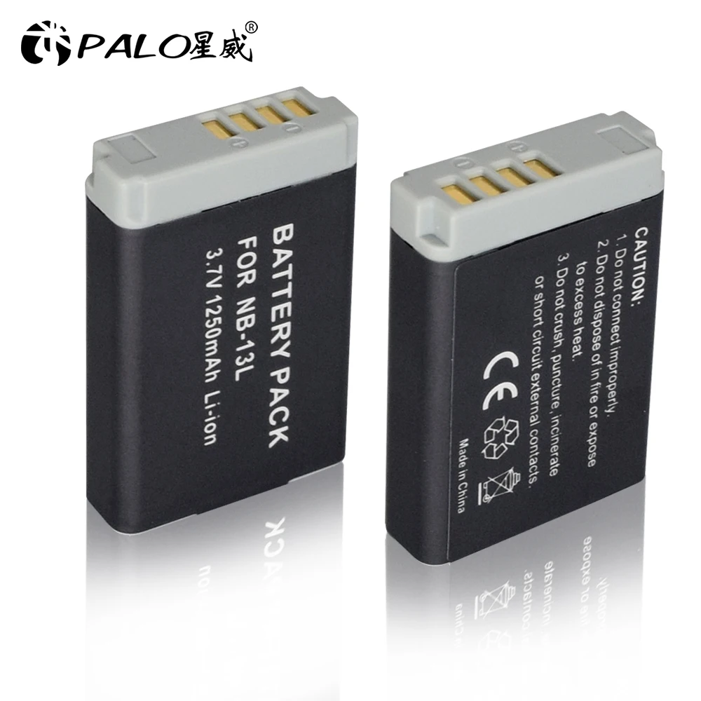 Цифровые аккумуляторы PALO 2 шт. NB 13L NB13L + светодиодное зарядное устройство для Canon