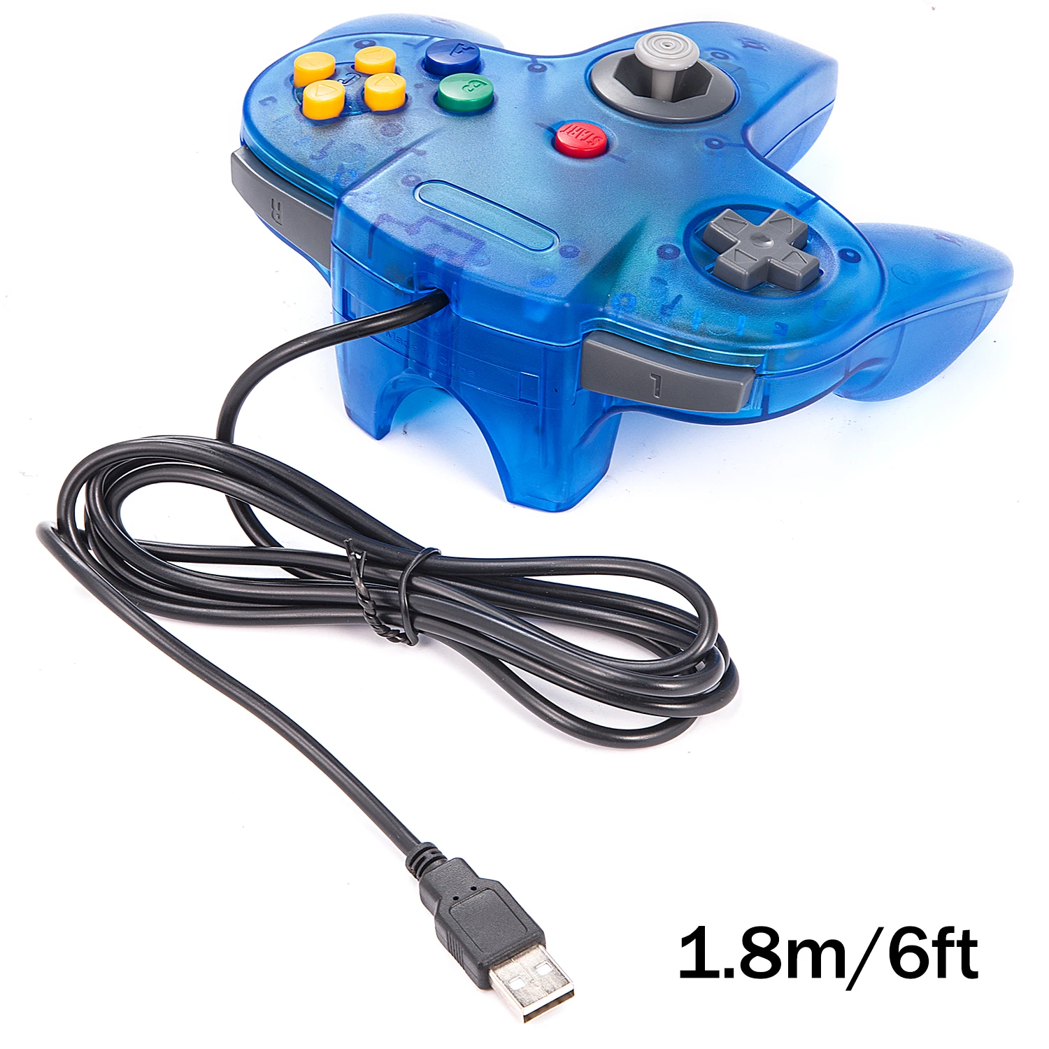 2 упаковки USB проводной контроллер N64 suily Classic PC геймпад джойстик для Windows 10/8/7 MAC Linux