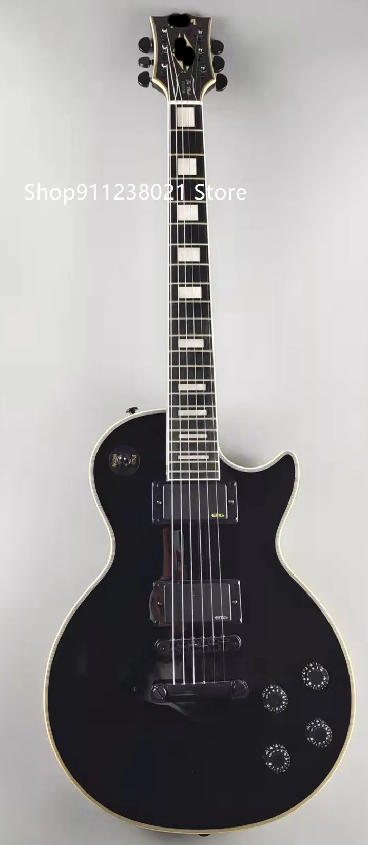 

Electric guitar, ebony + binding guitar, black EMG pickup, black accessories, black tune o matic bridge, spot sale, free shippin