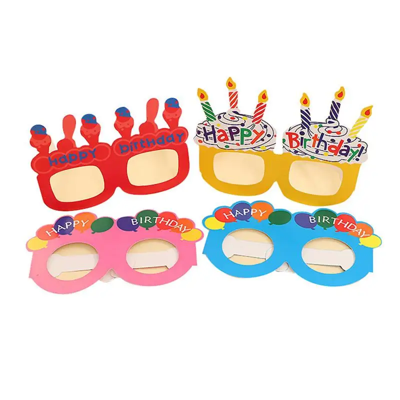 10 шт. с днем рождения бумаги очки красочные Новинка Прекрасный Дети Подарки Фото
