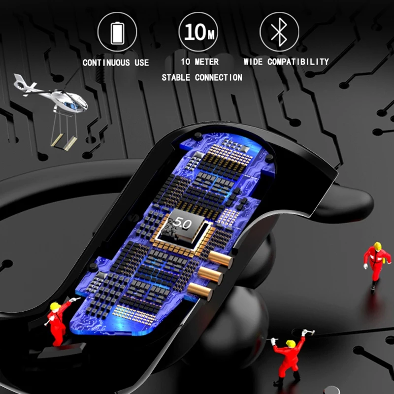 Беспроводные наушники IPX5 водонепроницаемые TWS Bluetooth отпечаток пальца Управление