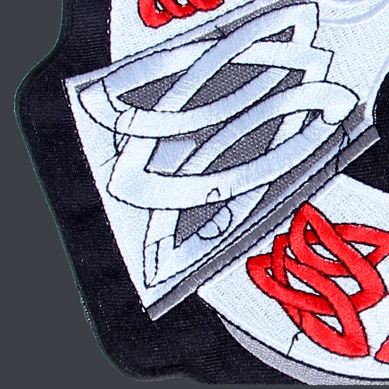 14 5 дюймовые большие вышитые нашивки с черепом для куртки мотоцикла байкера 23 см *