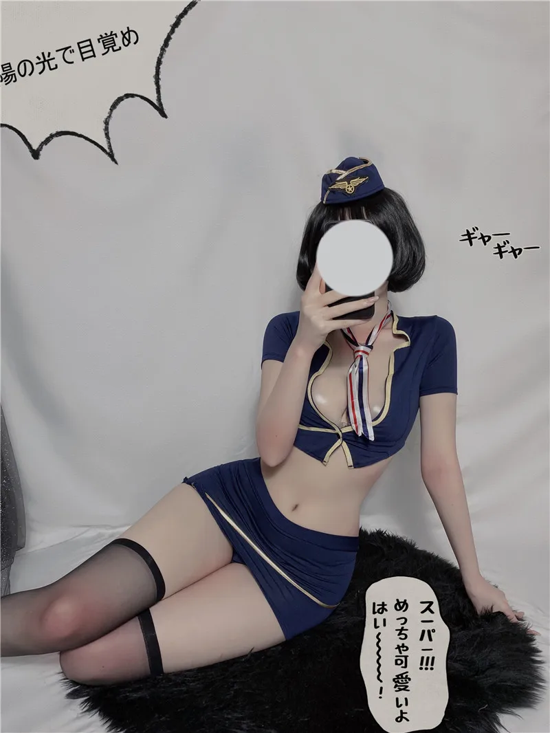

Women Flight Attendant Uniform Cosplay Lingerie Hot Erotic Costumes Sexy mini Skirt Open Bra Female Sexy Lingerie Stewardess