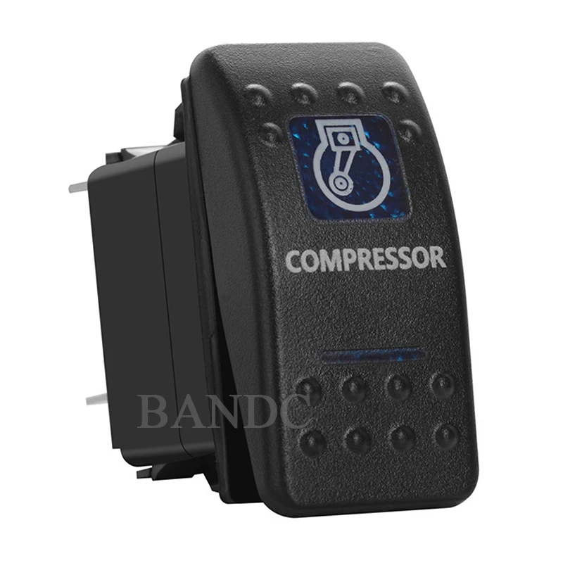 Компрессорный клавишный переключатель 5P SPST с синей подсветильник кой для