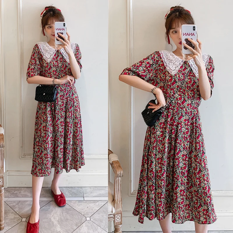 2020 Новинка размера плюс L 4XL винтажные Цветочные Свободные женские летние миди