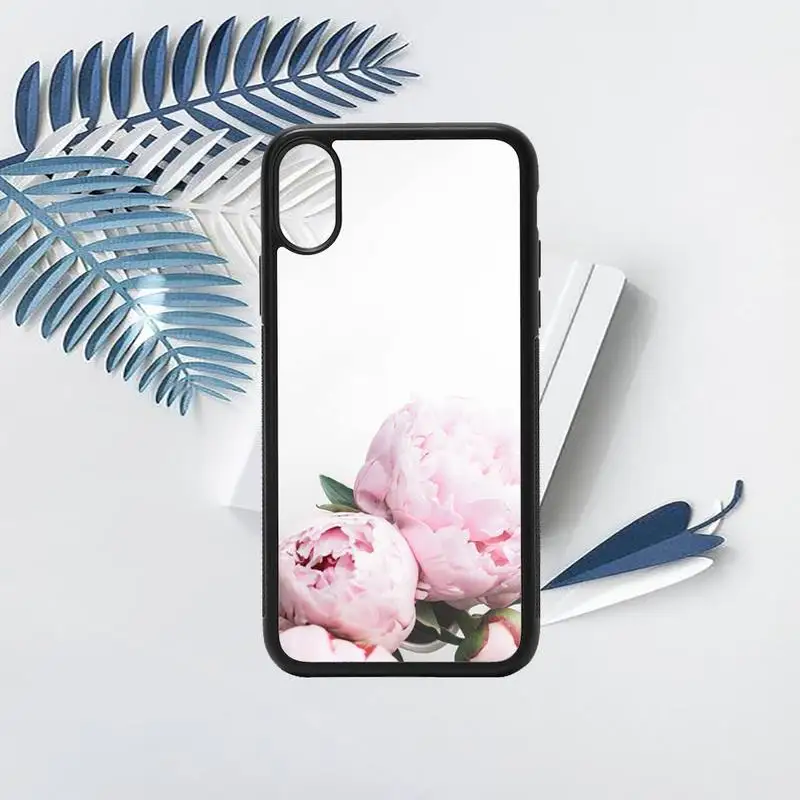 

Peonies pink flower pattern Phone Case PC for iPhone 11 12 pro XS MAX 8 7 6 6S Plus X 5S SE 2020 XR