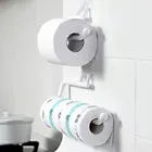 Настенный Регулируемый держатель для туалетной бумаги в ванную или кухню, стойка для барной стойки, самоклеящаяся тряпка, пластиковая стойка, белая