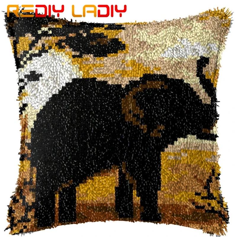 Крюк с защелкой подушки Африканский слон напечатаным холстом передней акриловой