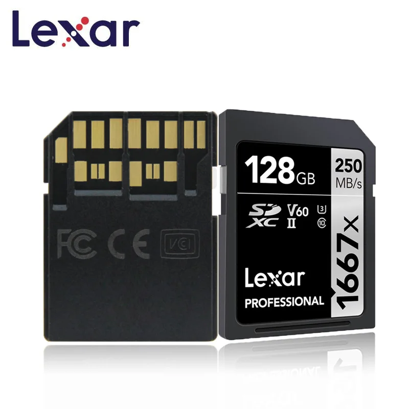 Оригинальный флэш накопитель Lexar карта памяти sd 128 ГБ V60 UHS II U3 бесплатная доставка