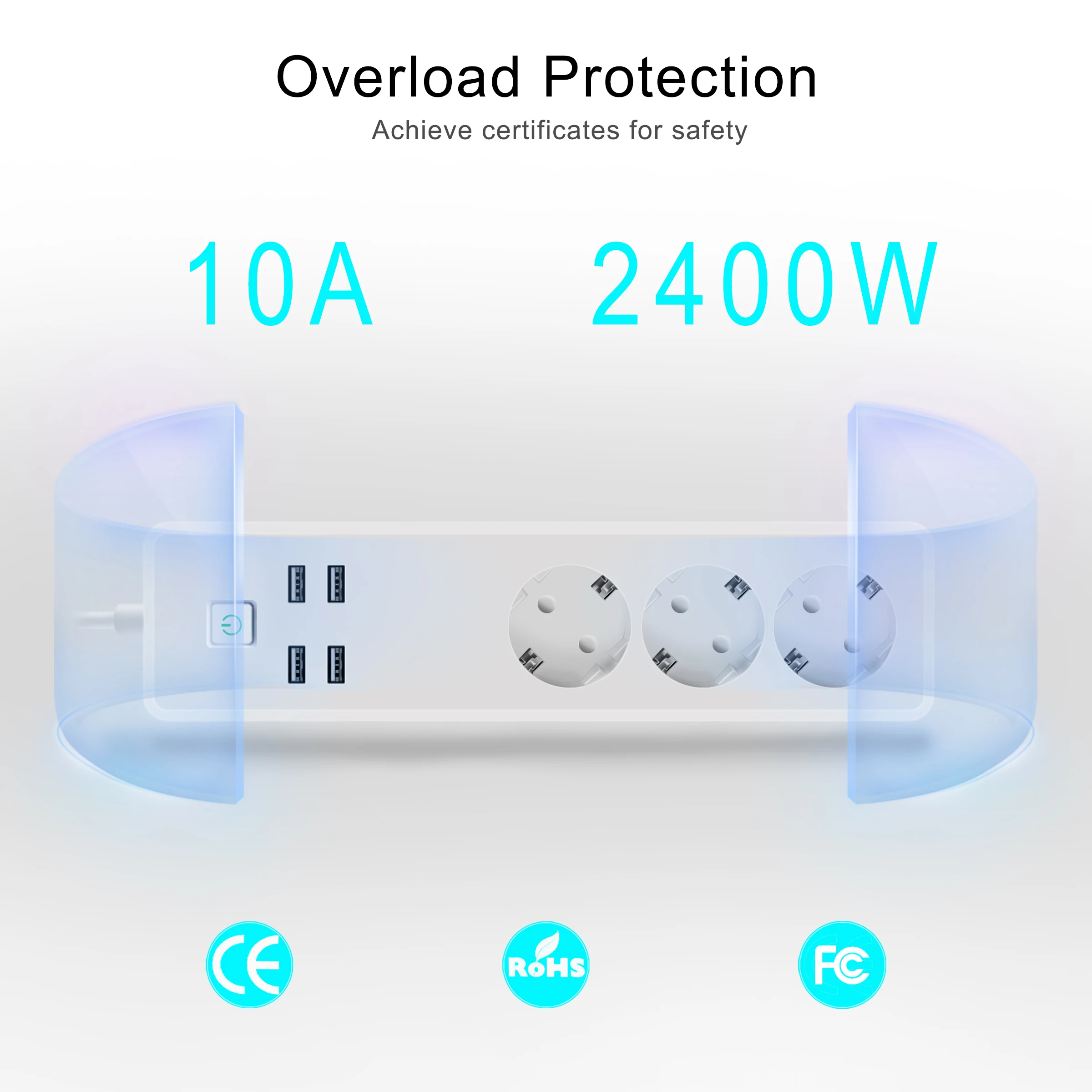Tuya Wifi power Strip 3 ЕС умные розетки с 4 usb-портами умный дом приложение голосовой беспроводной пульт дистанционного управления работает с Alexa