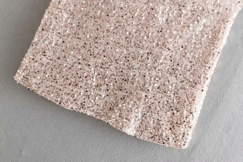 2019 женская сексуальная блуза с круглым вырезом без рукавов расшитая блестками