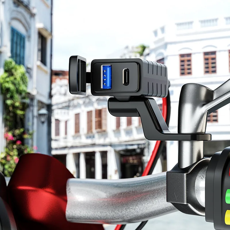 Панель солнечных батарей для мотоцикла USB зарядное устройство SAE к Type C вольтметр