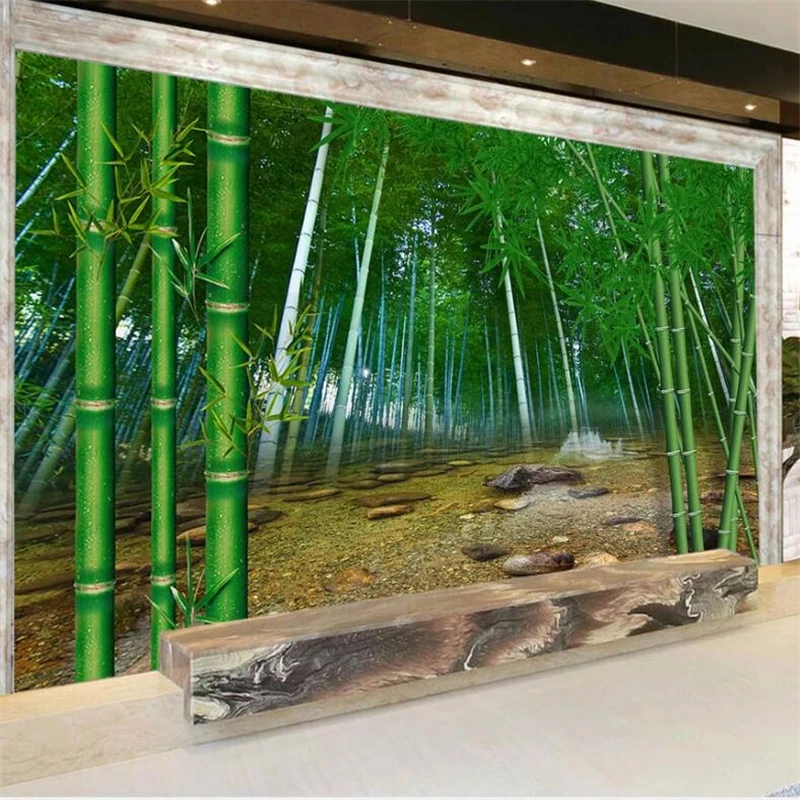 wellyu Customized large murals fashion home improvement HD bamboo forest TV background wall wallpaper papel de parede