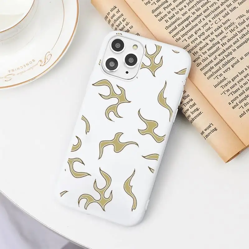 

Fashion Flame Fire Phone Case Candy Color for iPhone 11 12 mini pro XS MAX 8 7 6 6S Plus X SE 2020 XR