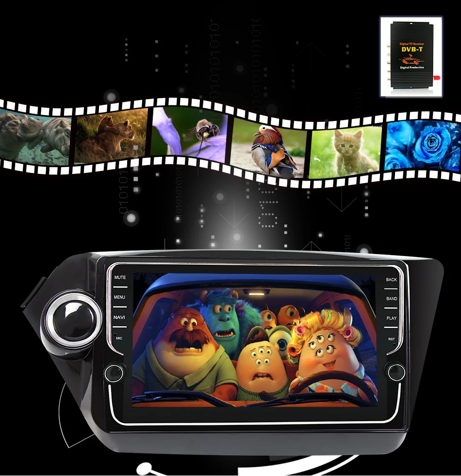 Eunavi 2 Din Автомобильный мультимедийный плеер gps Android 9 DVD помощи при парковке радио для Kia k2 RIO 2010 2011 2012 2013 PX6 4G+ 64G