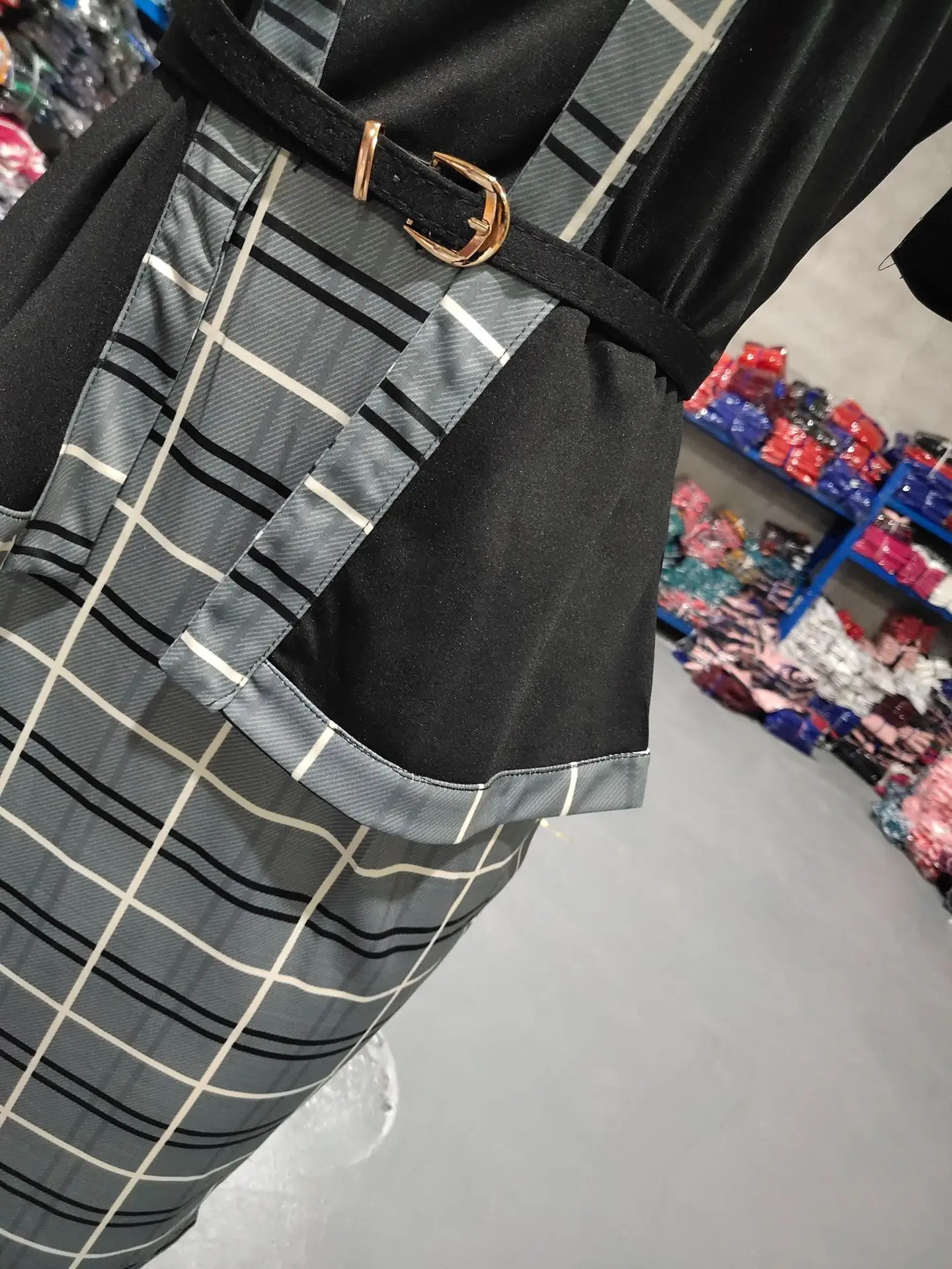 Повседневное женское платье-обманка из двух частей осеннее платье в клетку с