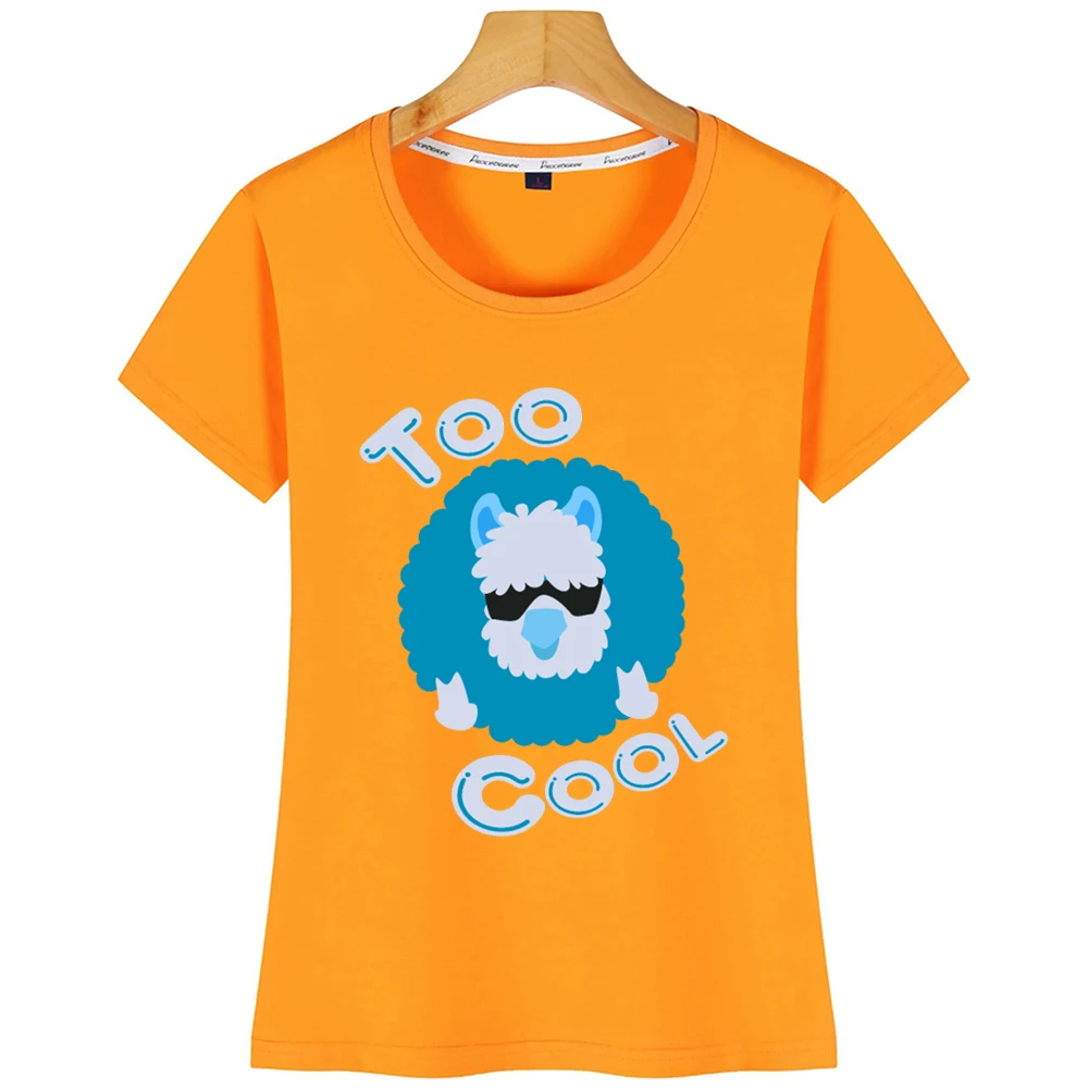 Топы Футболка женская лама слишком крутая Альпака солнцезащитные очки дизайн