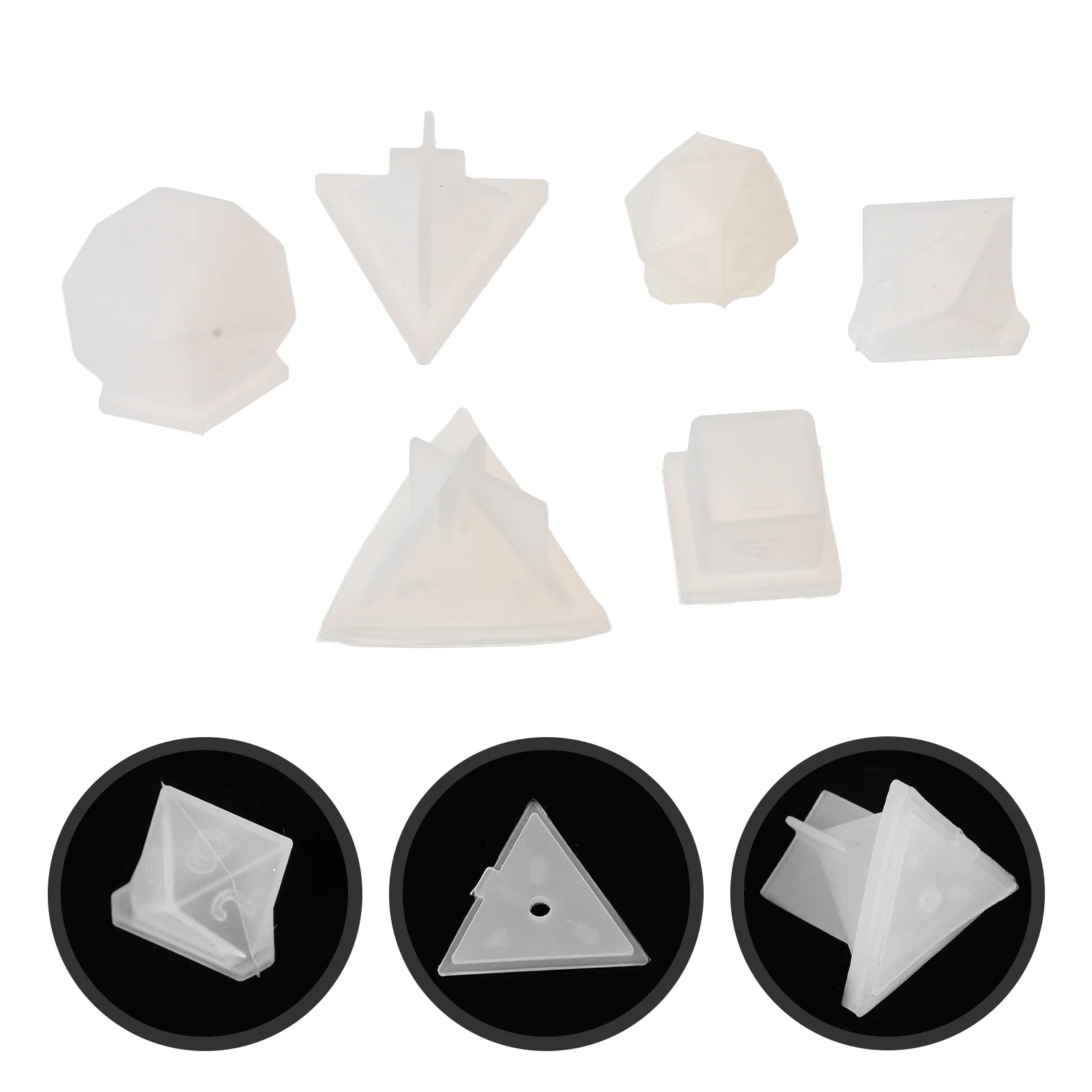 

6 шт., силиконовые формы для игральных костей