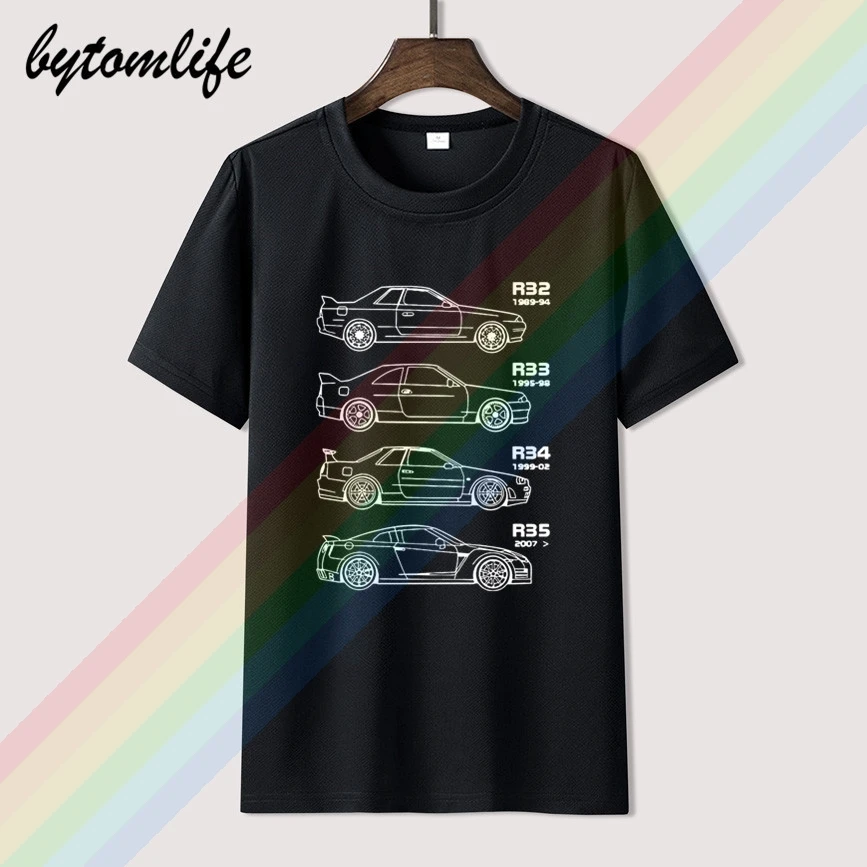 Футболка с японским классическим автомобилем Gtr Skyline для фанатов дрифта, новинка 2019, Мужская модная Однотонная футболка с логотипом