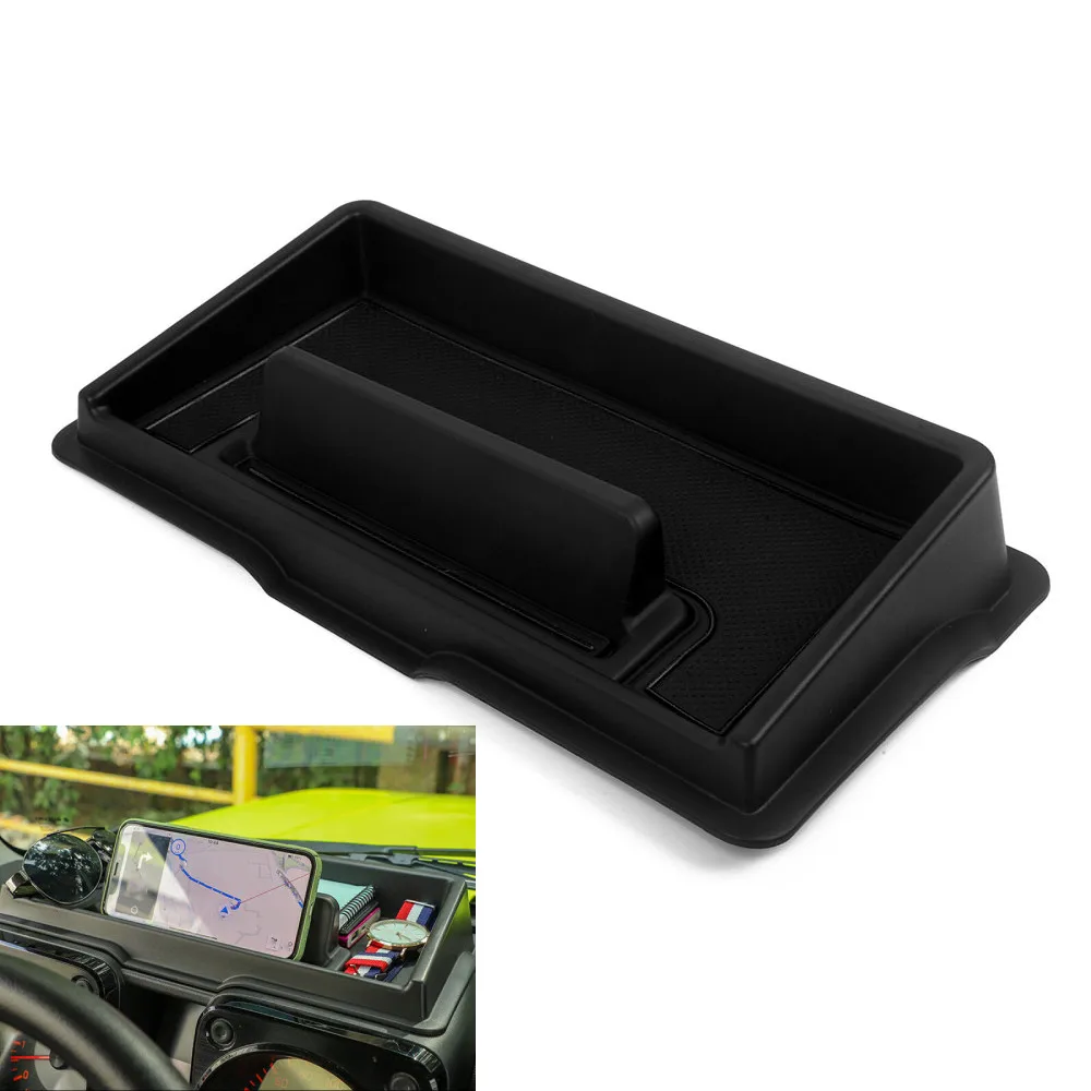 

Fit for Suzuki Jimny 2019 Dashboard Storage Box Accessories ABS plastic Car built-in dashboard storage box Black waterproof
