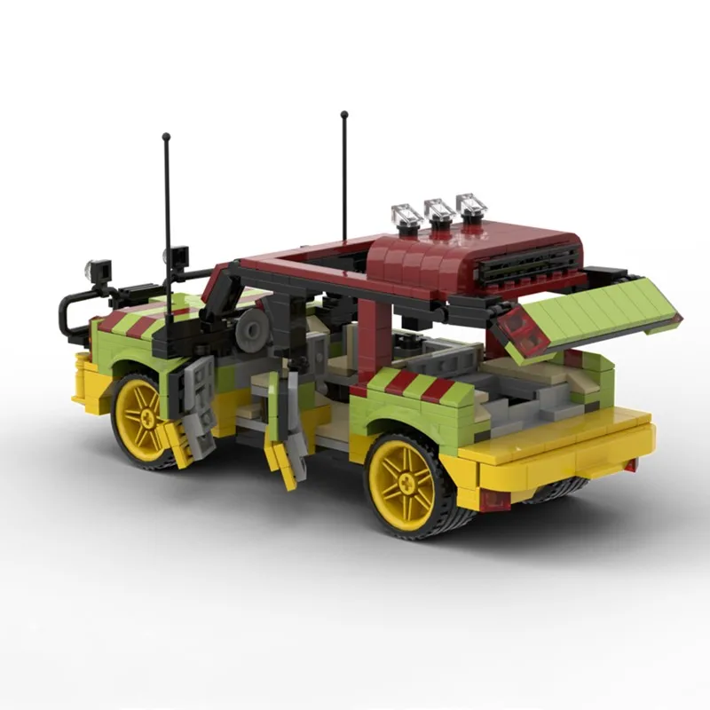 

New Jurassic World Series Park Forded Car Explorer Technic Building Blocks German Willis Antiaircraft Gun Brick Toy Kid Gift