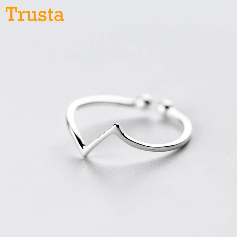 Trusta 925 пробы серебро модные женские туфли милый литерный принт V кольца Размеры для детей 5, 6, 7, замечательный подарок для девочек подростков женские DS420