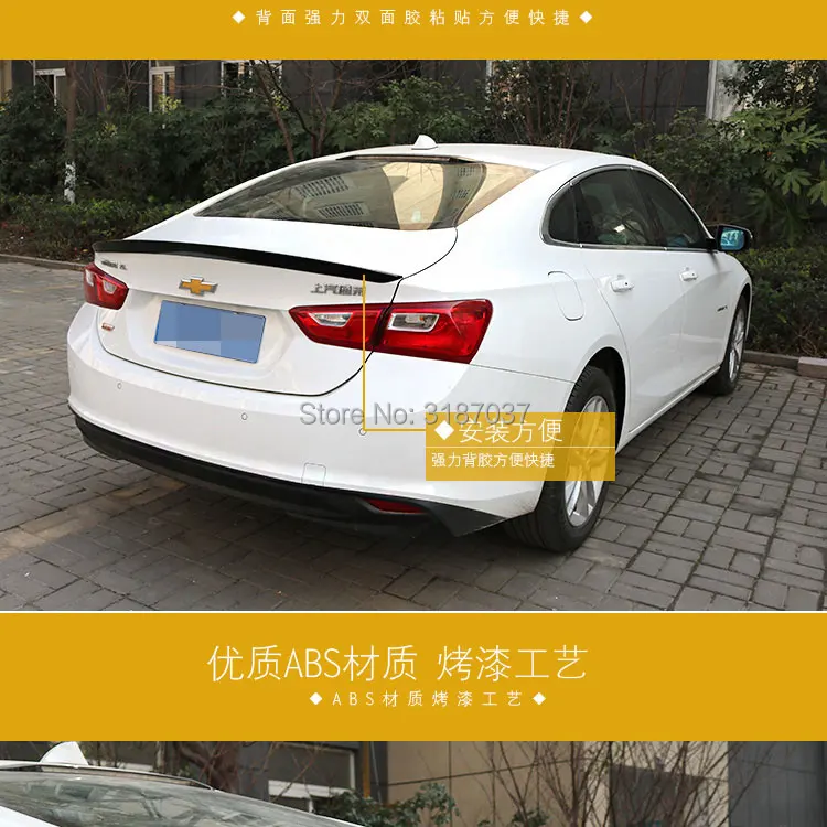 

For Chevrolet Malibu XL 2016 2017 2018 Spoiler High Quality ABS Plastic Rear Roof Spoiler Wing Trunk Lip Boot Cover Car Styling