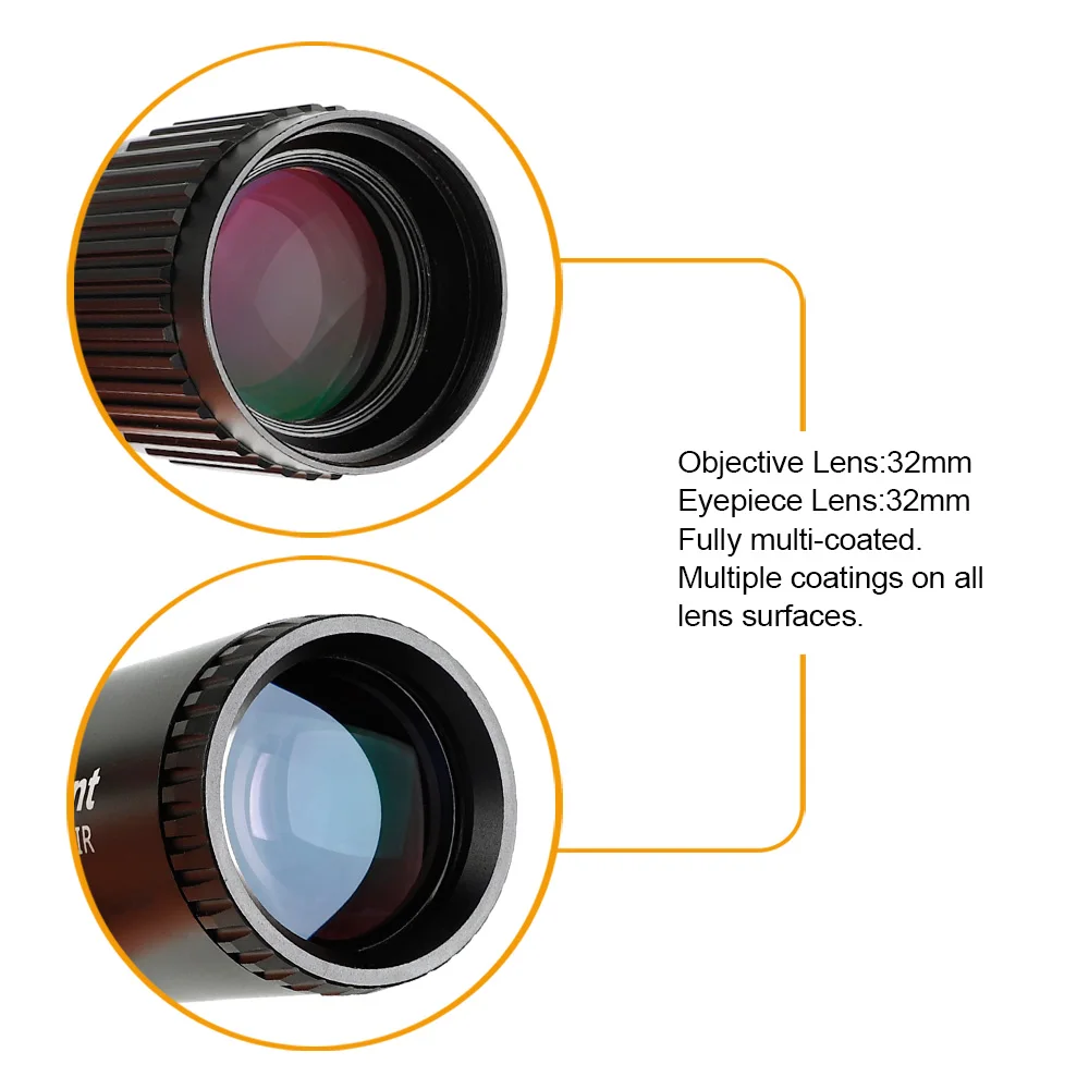 Компактный Охотничий Тактический широкоугольный оптический прицел ohhunt 4X32 Mil Dot с