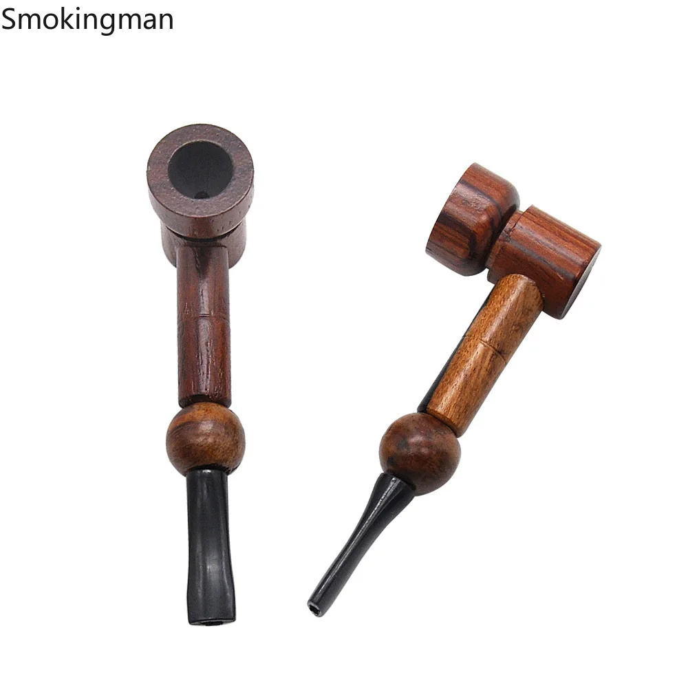 Ручной работы деревянная трубка изогнутая бамбуковая мундштук труба