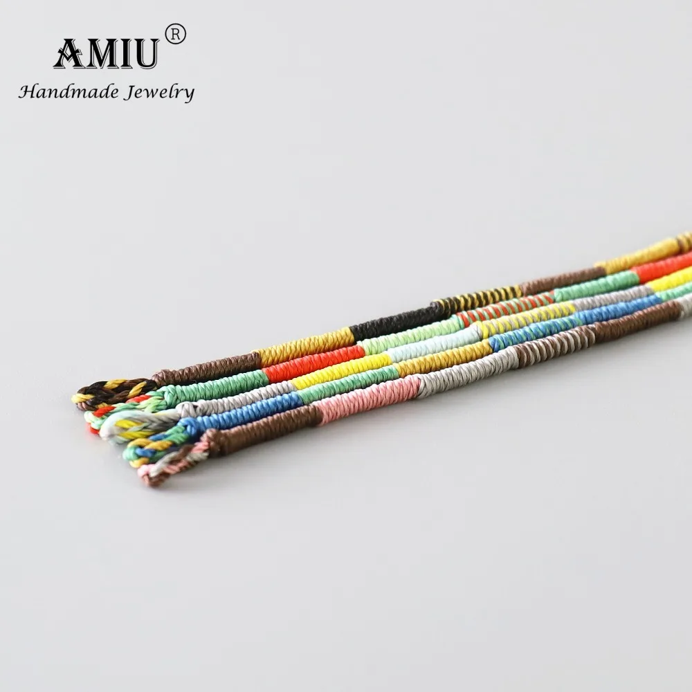 AMIU, ручной работы, водонепроницаемый, тканый, вощеная нить, обёрточная бумага, браслет, простой, веревочный, Узелок, браслет дружбы, браслет для мужчин и женщин