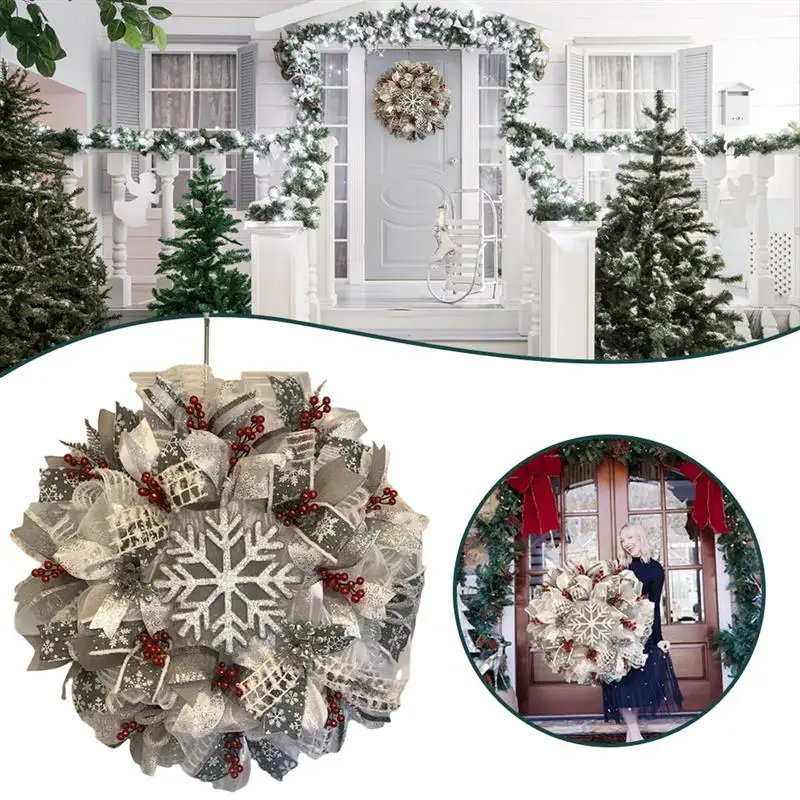 

Рождественский венок, строительная гирлянда размером 35 см, подвесные украшения для входной двери, настенные украшения, венок на рождествен...