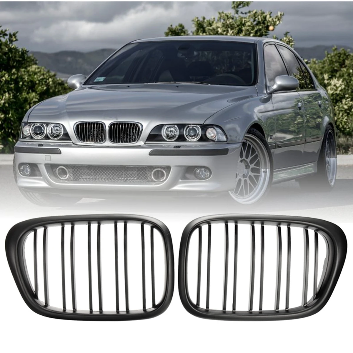 Решетки для радиатора BMW E39 5 Series 525 528 530 M5 540 1997 1998 1999 2000 2001 2002 2003 2 шт.|kidney grill|grill for