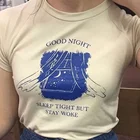 Женская летняя футболка с графическим принтом, с надписью Good Night Sleep Tight But Stay Wake