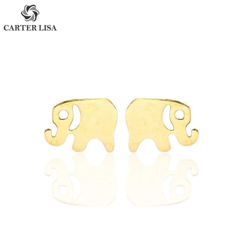 CARTER LISA модные ювелирные изделия минималистичные серьги-гвоздики в виде слона