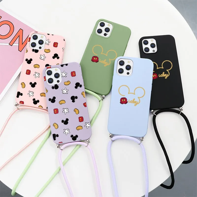 Фото Ожерелье Шлейфовый Чехол для Xiaomi Redmi 9T 9C 9A Note 8T 9 7 6 5 10 S Pro Милый Картонная Мышь Плечевой Ремень Корда Сумка Крышка Ожерелье Шлейфовый Чехол для Xiaomi Redmi 9T 9C 9A Note 8T 9 7 6 5 10 S Pro Милый Картонная Мышь Плечевой Ремень Корда Сумка Крышка