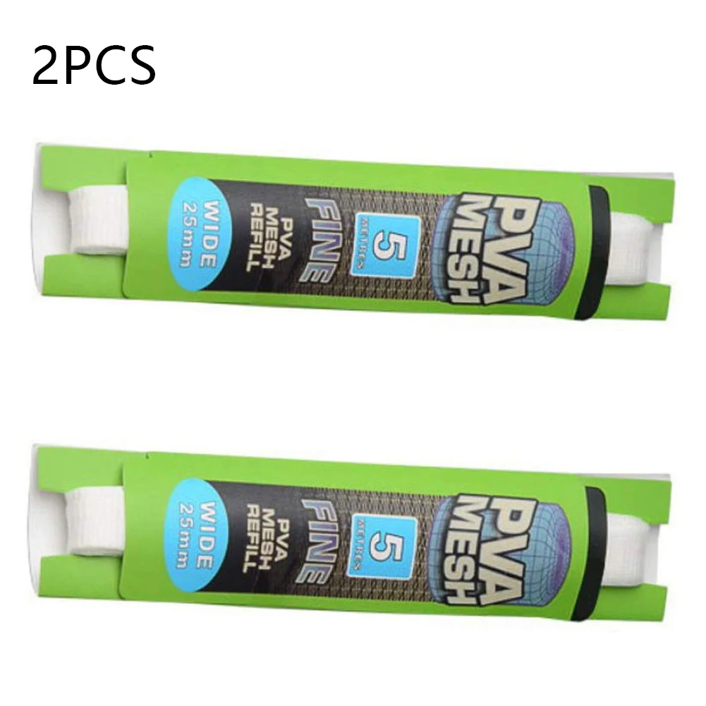 

2Pcs Sale 5M PVA Fishing Mesh Soluble Narrow Fishing Network Water Soluble Mesh White Refill Stocking Bait Bag Protect Fish Net