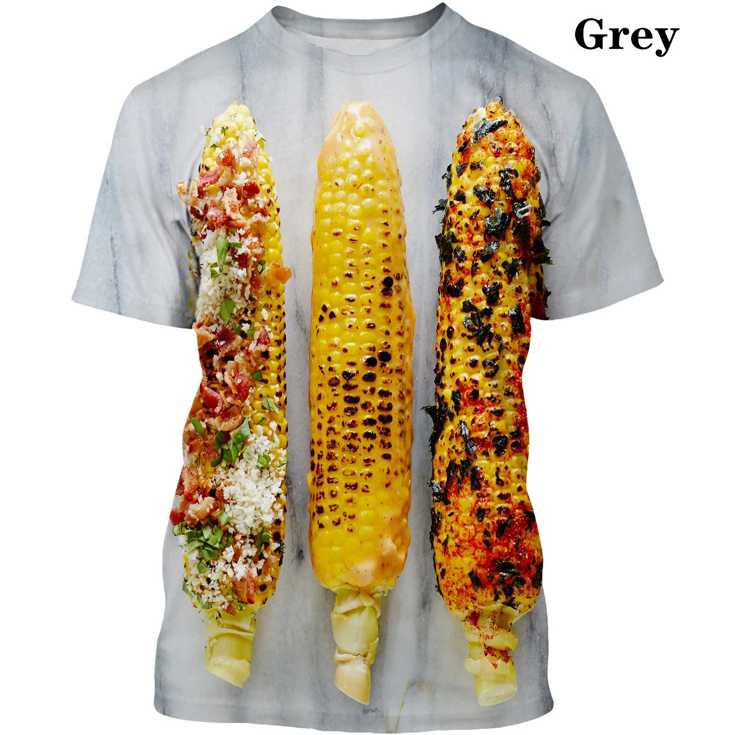 Новая модная футболка с 3D-принтом кукурузы модный трендовый Повседневный Топ