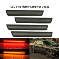 4pcs exterior parts front rear led side marker light smoked lens lamp for 2015 2020 dodge challenger car accessories
