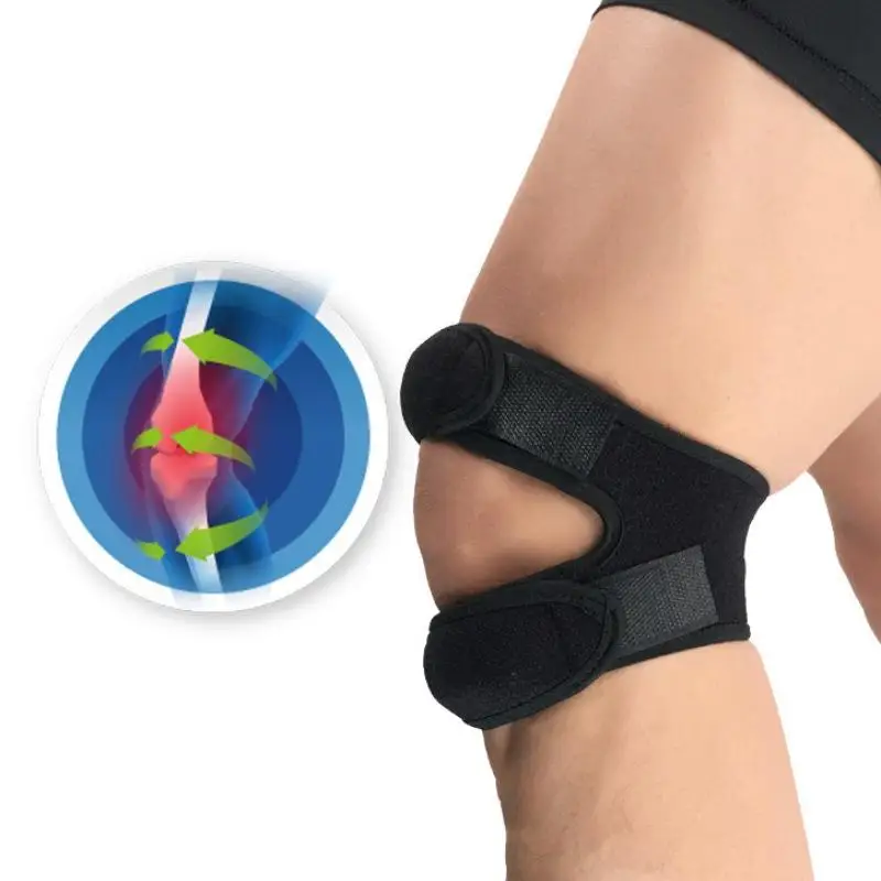 

New 1PCS Pressurized Knee Wrap Sleeve Support Bandage Pad Elastic Braces Knee Hole Kneepad Safety Basketball Tennis Cycling