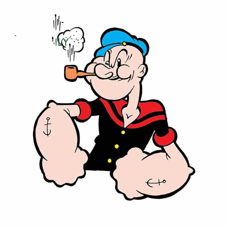 

13 см x 12,1 см мультяшная версия Popeye курительная графическая мотоциклетная Наклейка виниловая оконная декорация водонепроницаемые автомобил...