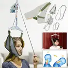 Комплект для вытягивания шеи на дверь, дышащая Рогатка, растягивающийся Регулируемый шейный корректор, растягиватель, инструмент для ухода за шеей