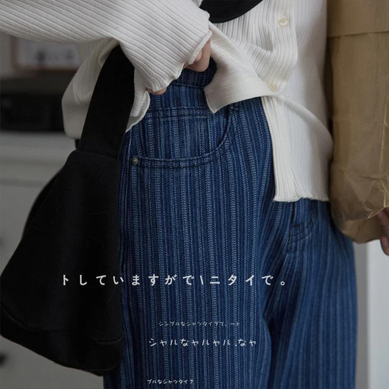 

Spring Autumn Women Denim Jeans Female Loose Casual High Waist Jeans Vintage Plus Size Elegant Lady Jeans Long Trouser KK0146