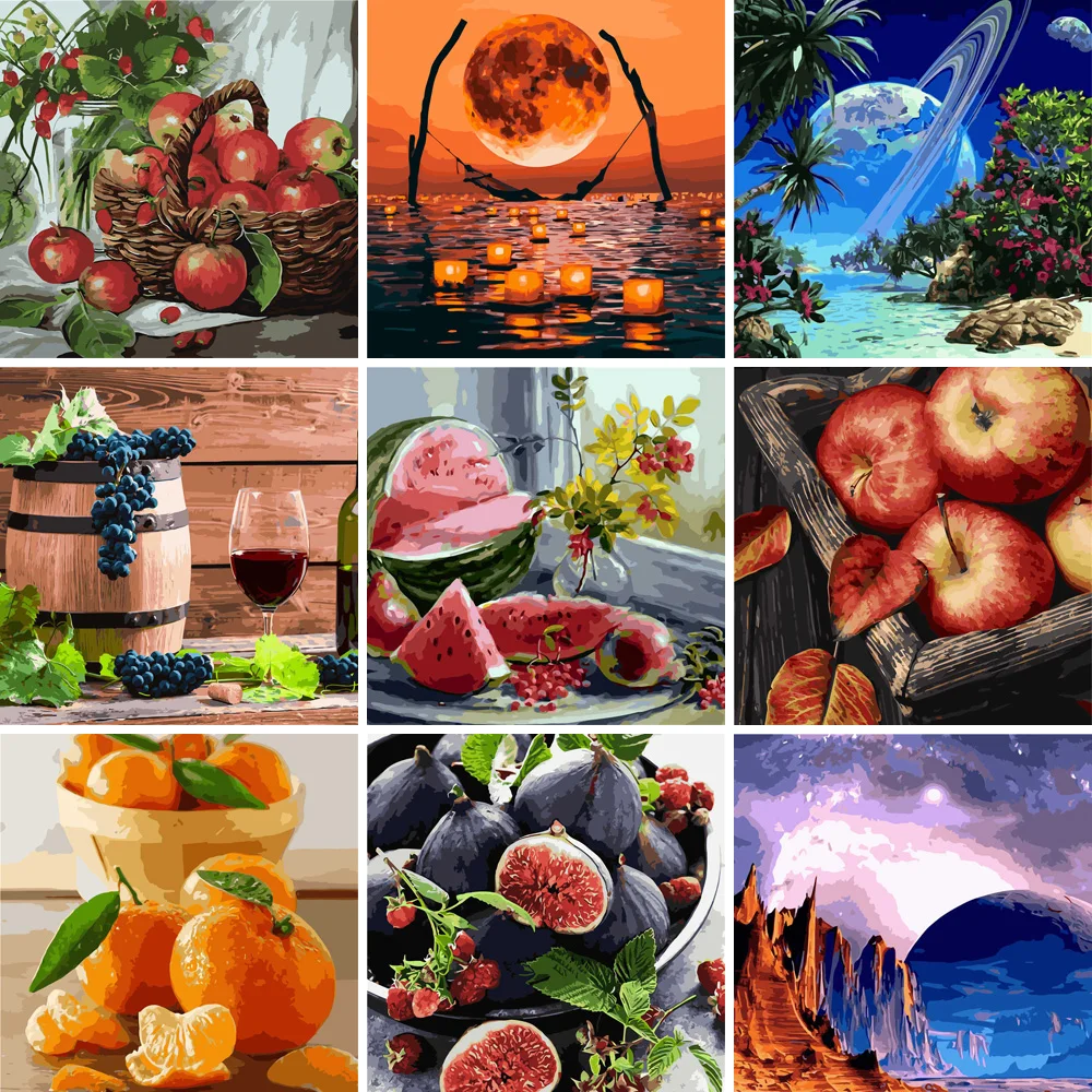 планета рисуй сам хобби картина по номерам фрукты виговый листок гранат мандарин