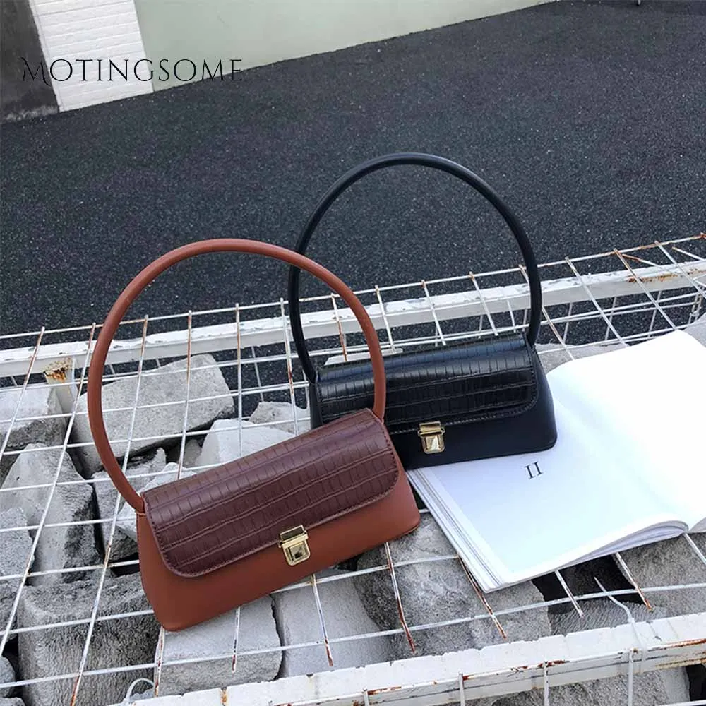 Винтажная женская сумка-багет из крокодиловой кожи под подмышечной сумкой сумка