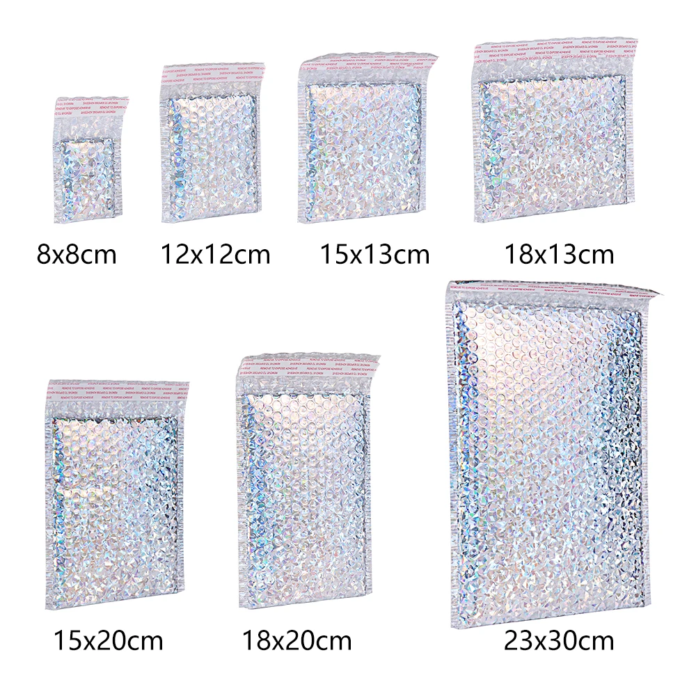 5 шт. лазерный Золотой пластиковый защитная упаковка конверт белые пузырчатые