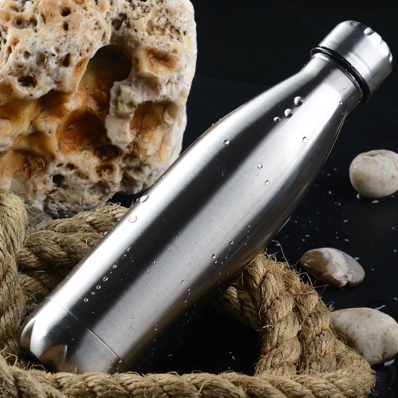 

OUSSIRRO 500ml Creative Stainless Steel Heat Water Bottle Heat Insulation Drink Bottle Thermos Vacuum Portable